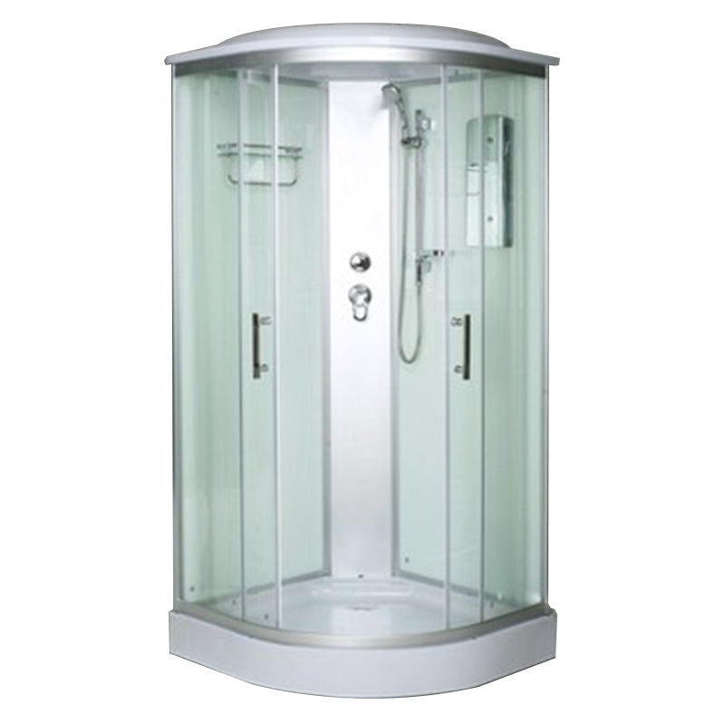 Rounded Shower Stall Double Sliding Shower Stall with Rain Shower