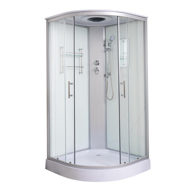 Rounded Shower Stall Double Sliding Shower Stall with Rain Shower