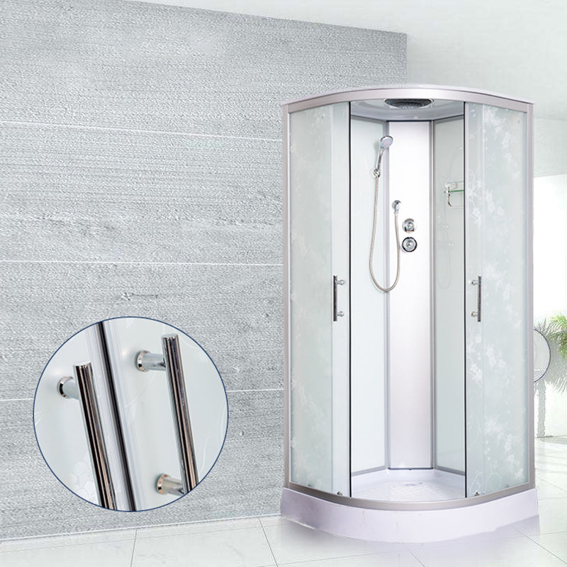 Rounded Shower Stall Double Sliding Shower Stall with Rain Shower