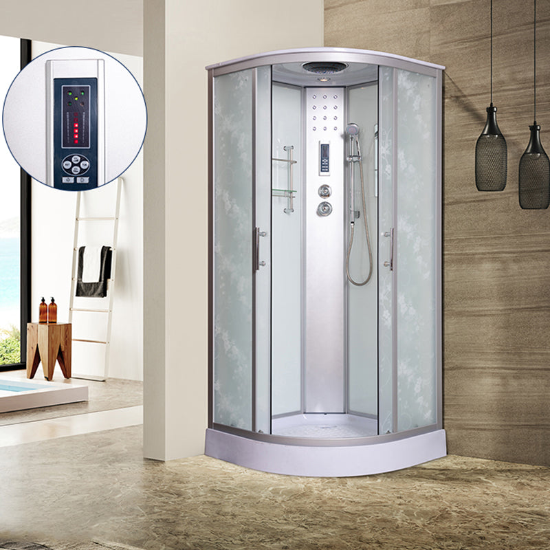 Rounded Shower Stall Double Sliding Shower Stall with Rain Shower