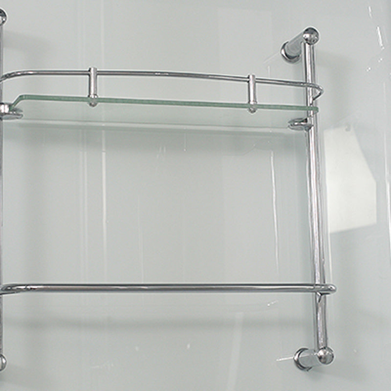 Double Sliding Shower Stall Round Shower Stall with Light and Towel Bar