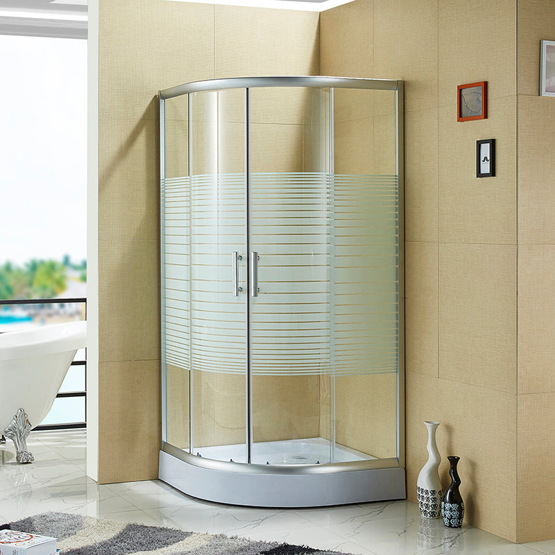 Double Sliding Shower Enclosure Semi-Frameless Corner Shower Enclosure