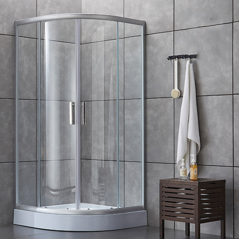 Double Sliding Shower Enclosure Semi-Frameless Corner Shower Enclosure