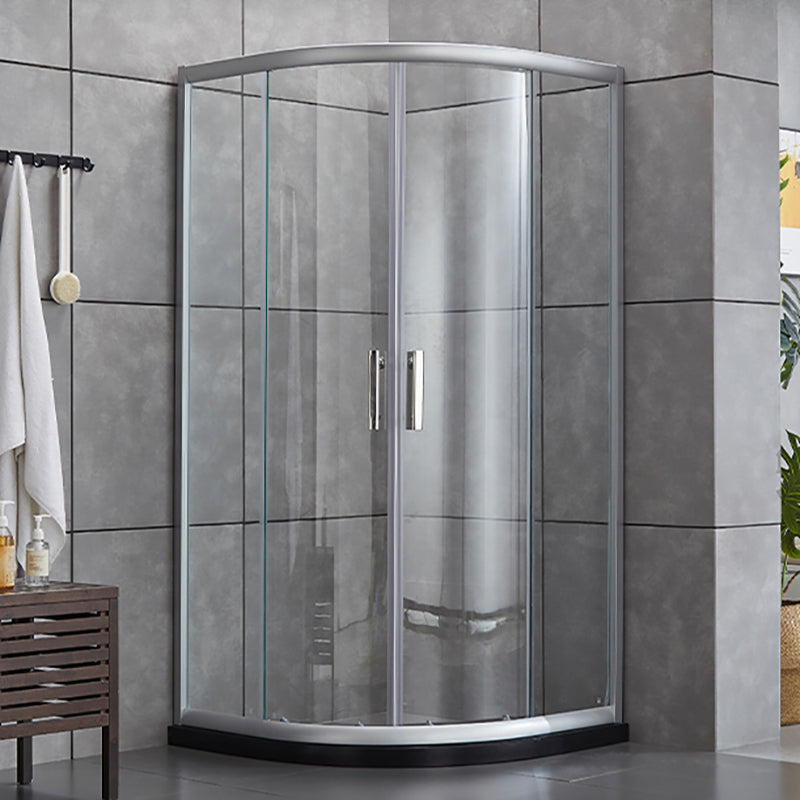 Double Sliding Shower Enclosure Semi-Frameless Corner Shower Enclosure