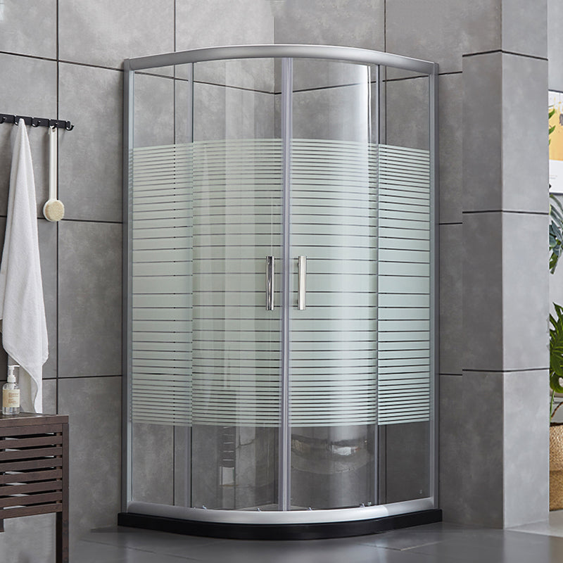 Double Sliding Shower Enclosure Semi-Frameless Corner Shower Enclosure