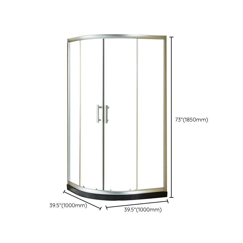 Double Sliding Shower Enclosure Semi-Frameless Corner Shower Enclosure