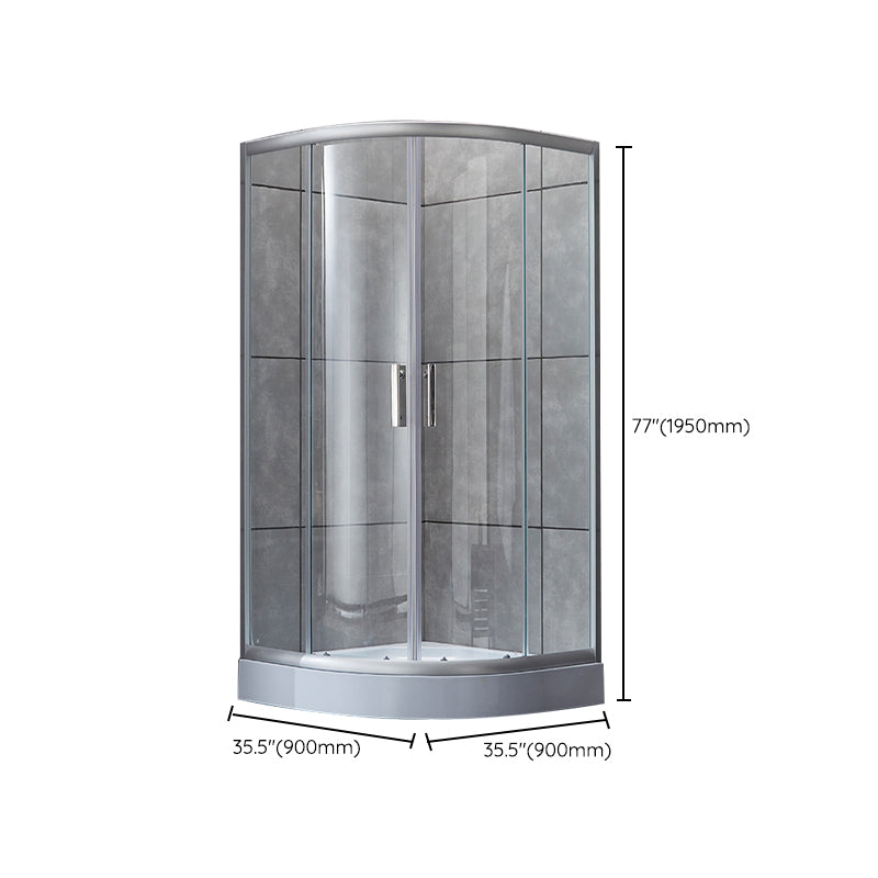 Double Sliding Shower Enclosure Semi-Frameless Corner Shower Enclosure