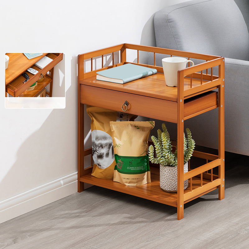 11" Wide Contemporary Corner Table Rectangular Accent Side Table with Storage