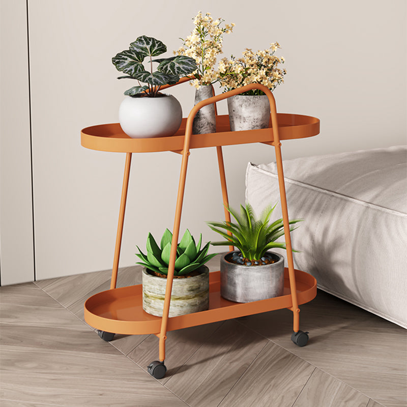 11" Wide Contemporary Corner Table Metal Double Tier End Table