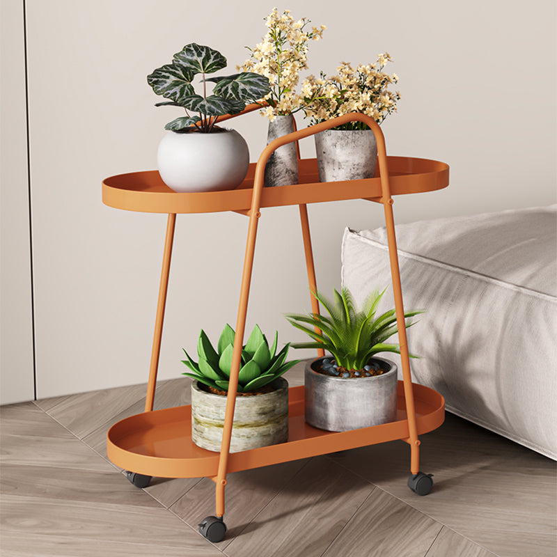 11" Wide Contemporary Corner Table Metal Double Tier End Table