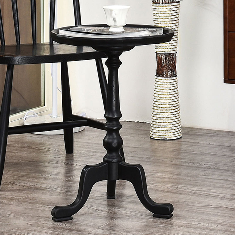 14" Wide Rustic Corner Table Solid Wood Round Side End Table
