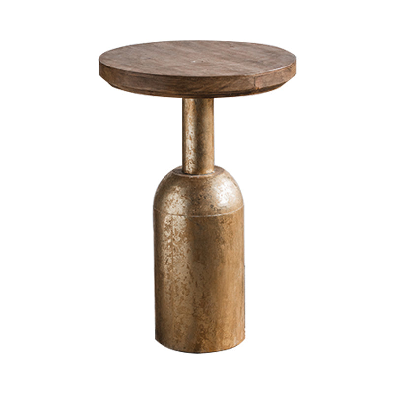 Rustic Corner Table Solid Wood Round Pedestal Side End Table