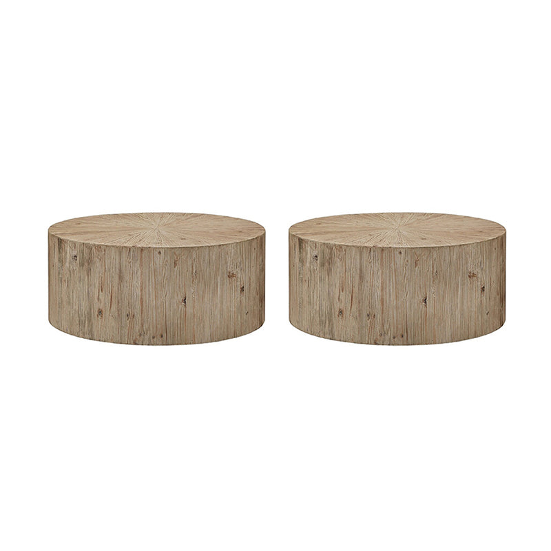 Rustic Corner Table Solid Wood Round Distressed Accent Side Table