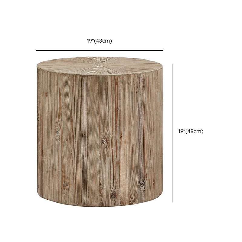 Rustic Corner Table Solid Wood Round Distressed Accent Side Table