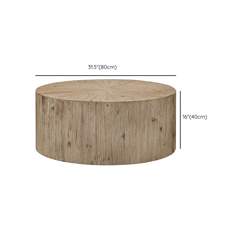 Rustic Corner Table Solid Wood Round Distressed Accent Side Table