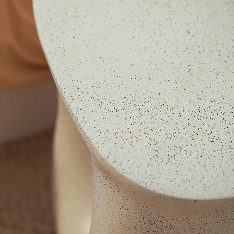 12" Wide Contemporary Corner Table White Concrete Accent Side Table