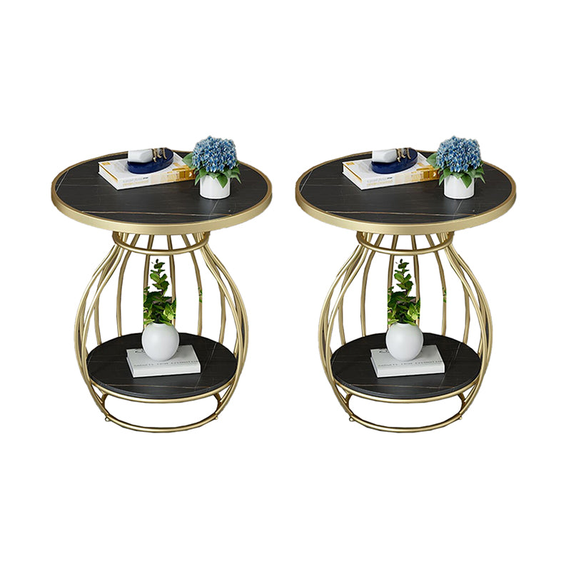 Modern Luxurious Metal Side Table Round Frame Sofa Side Accent Table