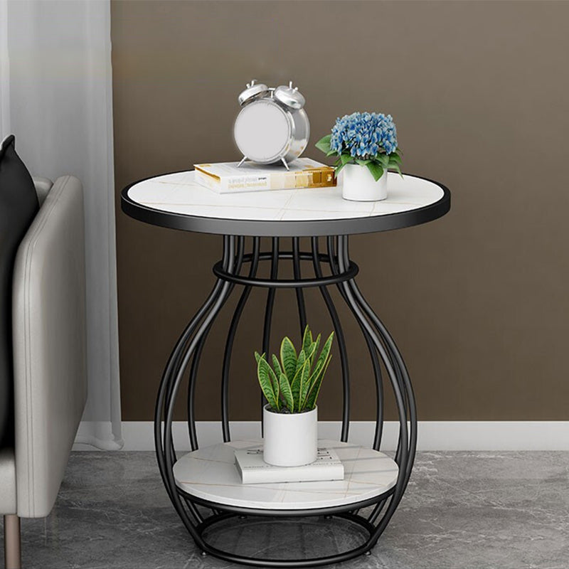 Modern Luxurious Metal Side Table Round Frame Sofa Side Accent Table