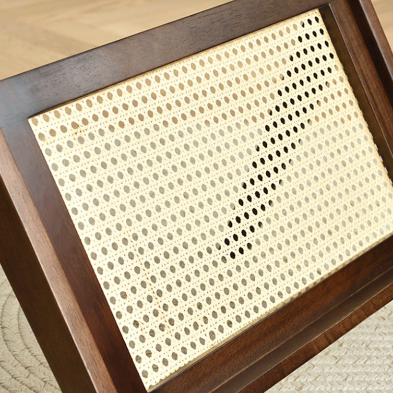 Modernistic Rectangular Accent Side Table Wood and Glass Side Table