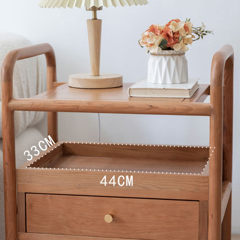 Modernistic Corner Table with Storage Rectangular Double Tier Living Room End Table