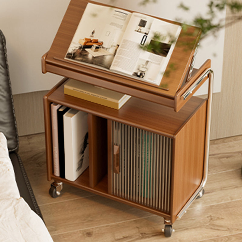 Mid Century Modern Side Table Double Tier Wood Accent Side Table with Shelf