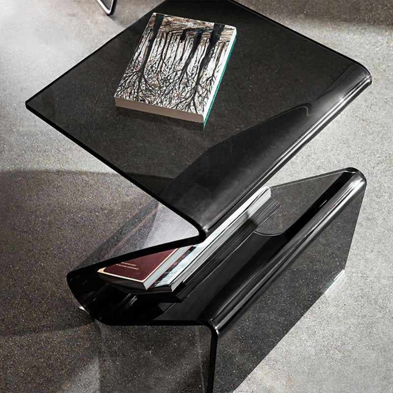 Ultra-Modern Side Table Acrylic Pedestal Accent Side Table for Bedroom