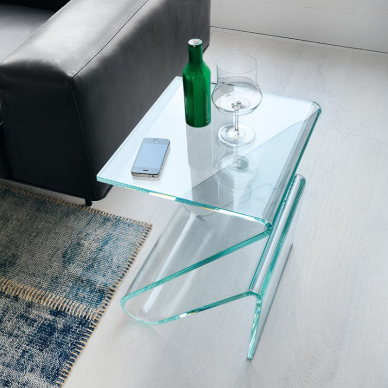 Ultra-Modern Side Table Acrylic Pedestal Accent Side Table for Bedroom