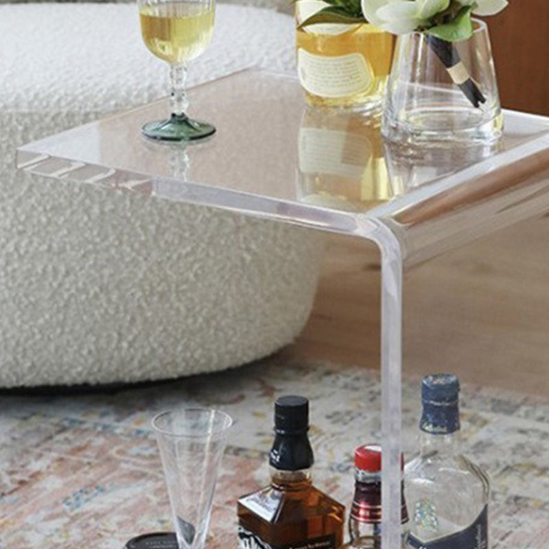 Modernistic Plastic Abstract End Table Rectangular Corner Table for Living Room