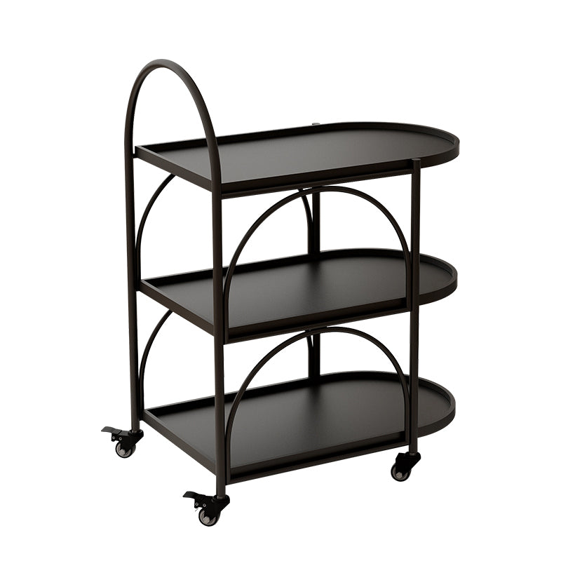 Oval 3-Tier End Table with Casters Modern Side Table with Wheels