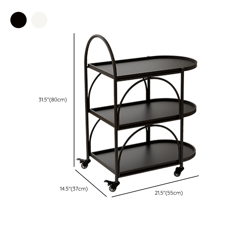 Oval 3-Tier End Table with Casters Modern Side Table with Wheels
