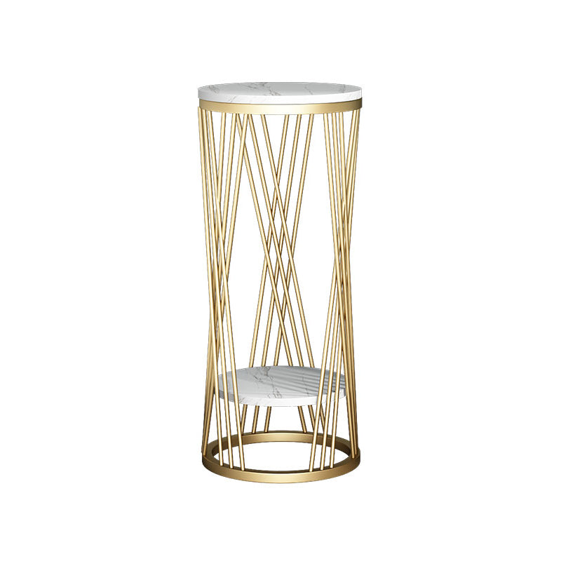 Mid-Century Contemporary Solid Marble Round/Square Frame Living Room Side End Table