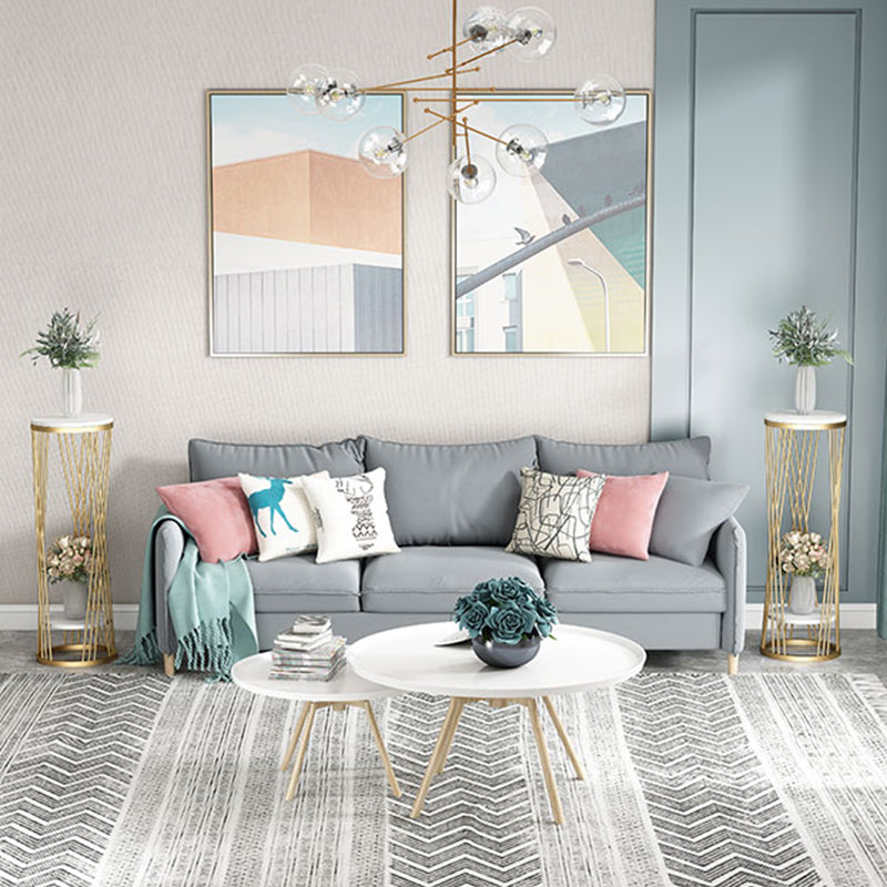 Mid-Century Contemporary Solid Marble Round/Square Frame Living Room Side End Table