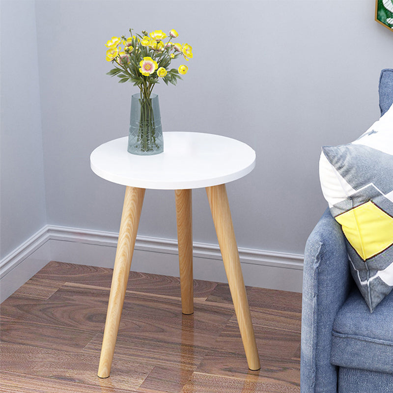 Wood 4 Legs End Table Modern Side End Snack Table for Living Room