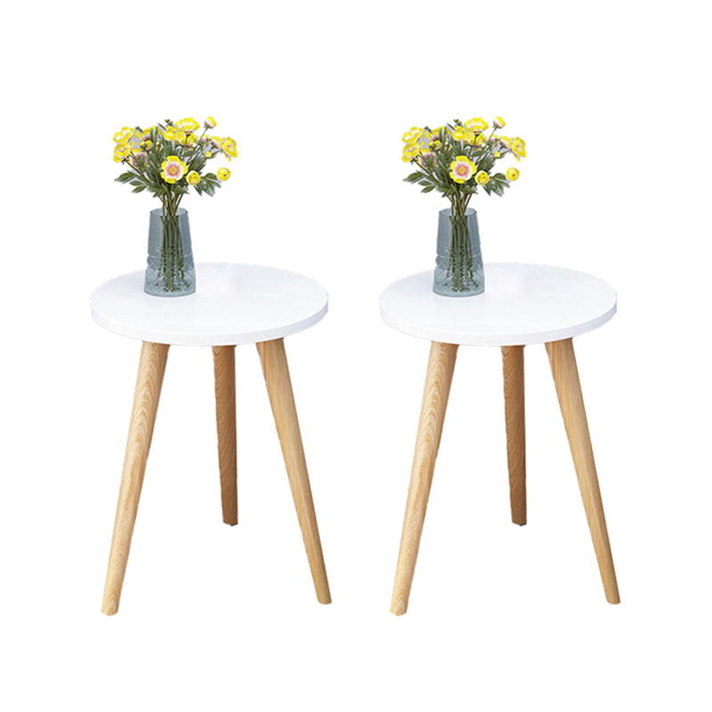 Wood 4 Legs End Table Modern Side End Snack Table for Living Room