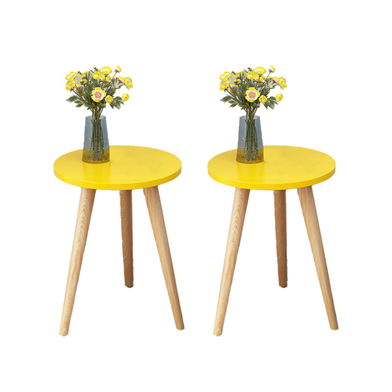 Wood 4 Legs End Table Modern Side End Snack Table for Living Room