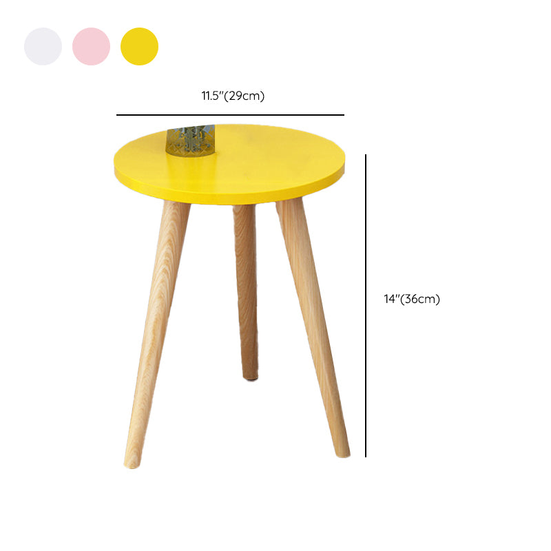 Wood 4 Legs End Table Modern Side End Snack Table for Living Room