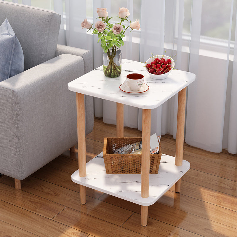 Engineered Wood 4 Legs End Table 2/3-tier Side Table for Living Room