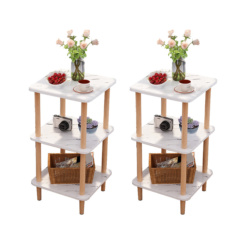 Engineered Wood 4 Legs End Table 2/3-tier Side Table for Living Room