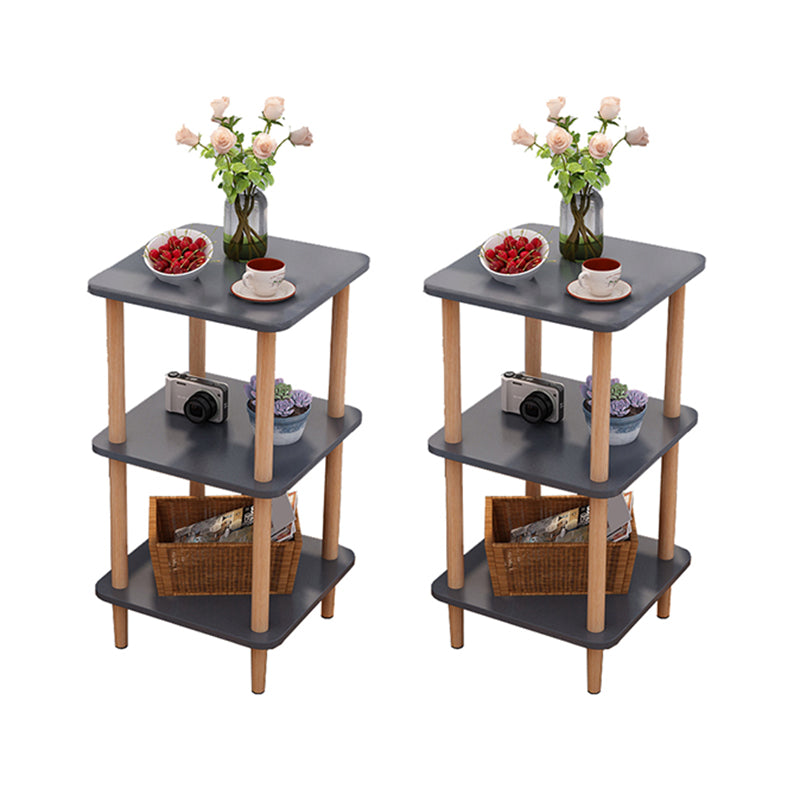 Engineered Wood 4 Legs End Table 2/3-tier Side Table for Living Room