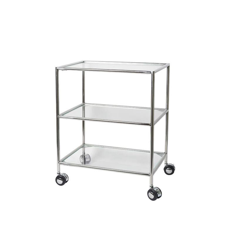 22.44" Tall 4 Legs Side Table with Shelves Modern Metal End Table Stand