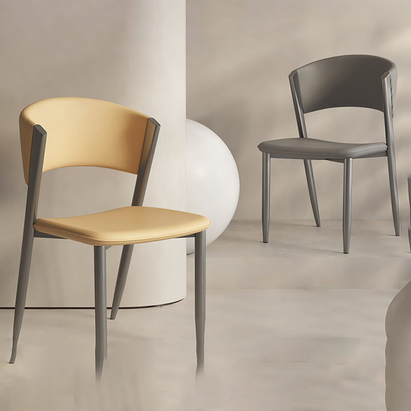 Faux Leather  Dining Chairs Designer style Open Back Armless Chair