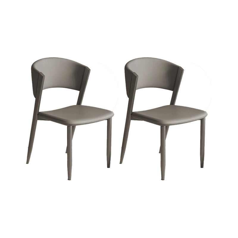 Faux Leather  Dining Chairs Designer style Open Back Armless Chair