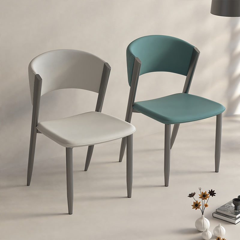 Faux Leather  Dining Chairs Designer style Open Back Armless Chair
