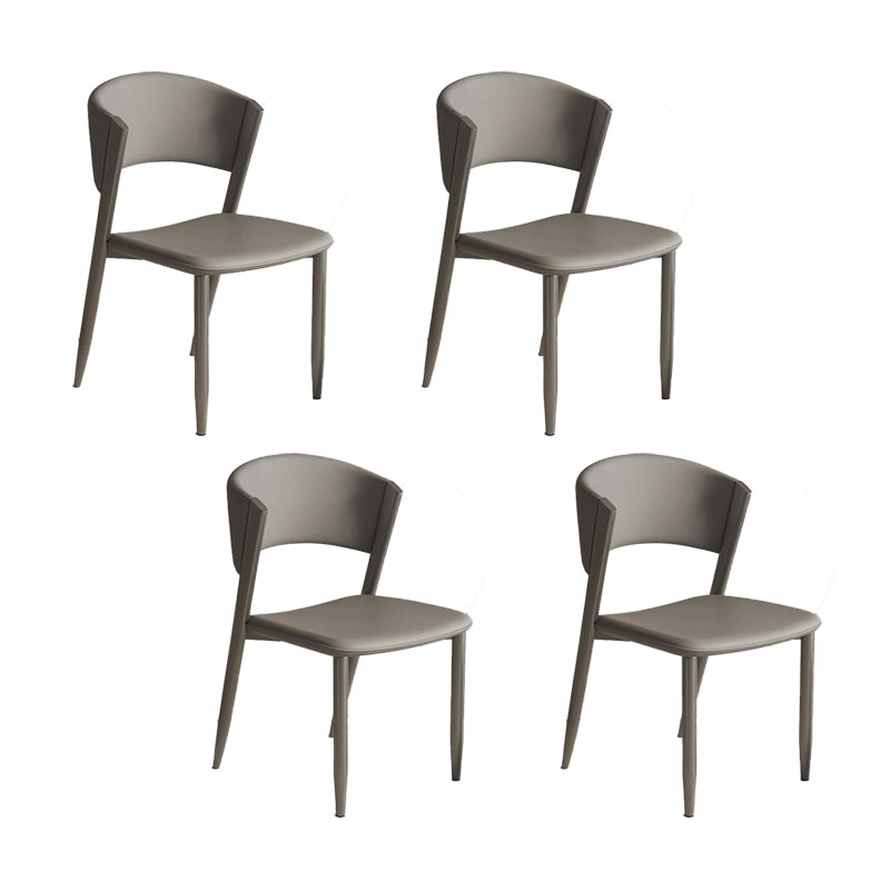 Faux Leather  Dining Chairs Designer style Open Back Armless Chair
