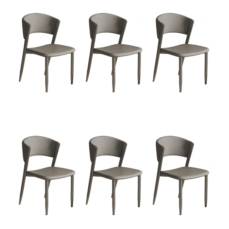 Faux Leather  Dining Chairs Designer style Open Back Armless Chair