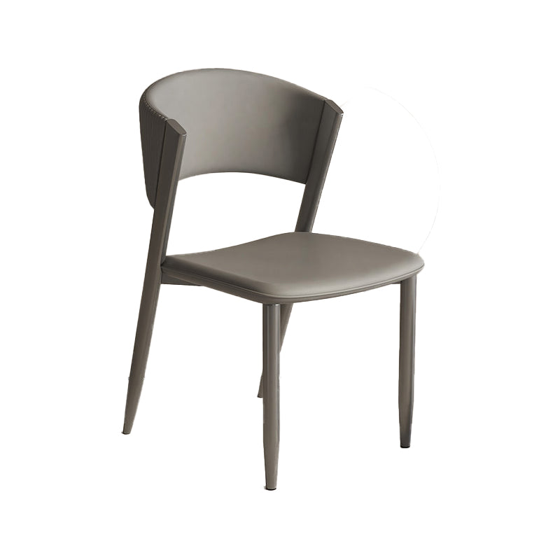 Faux Leather  Dining Chairs Designer style Open Back Armless Chair