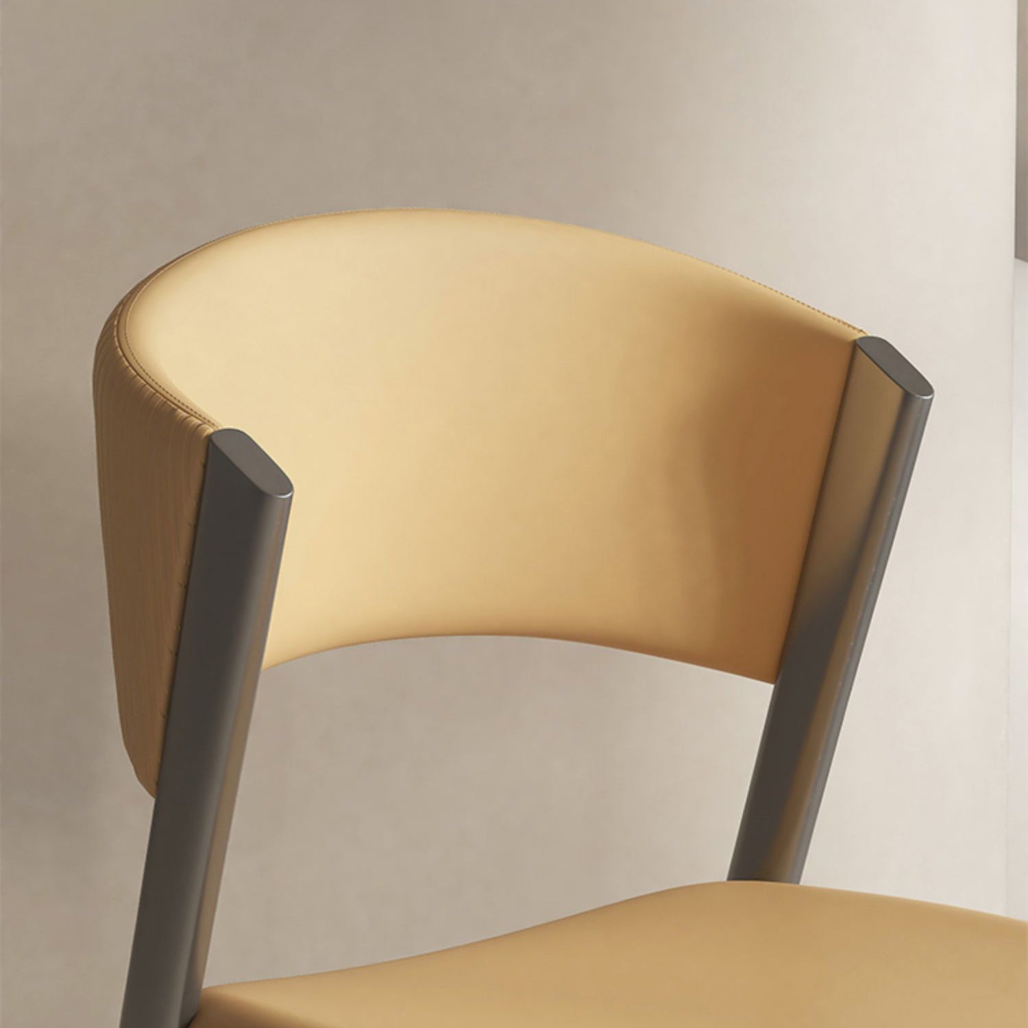 Faux Leather  Dining Chairs Designer style Open Back Armless Chair
