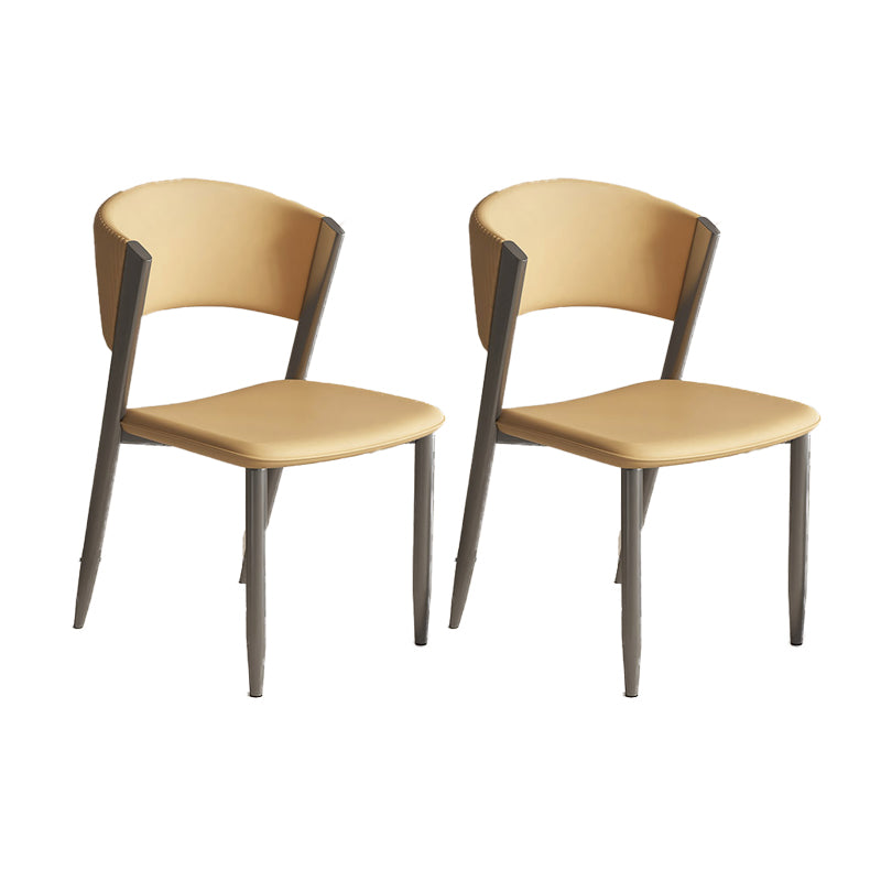 Faux Leather  Dining Chairs Designer style Open Back Armless Chair