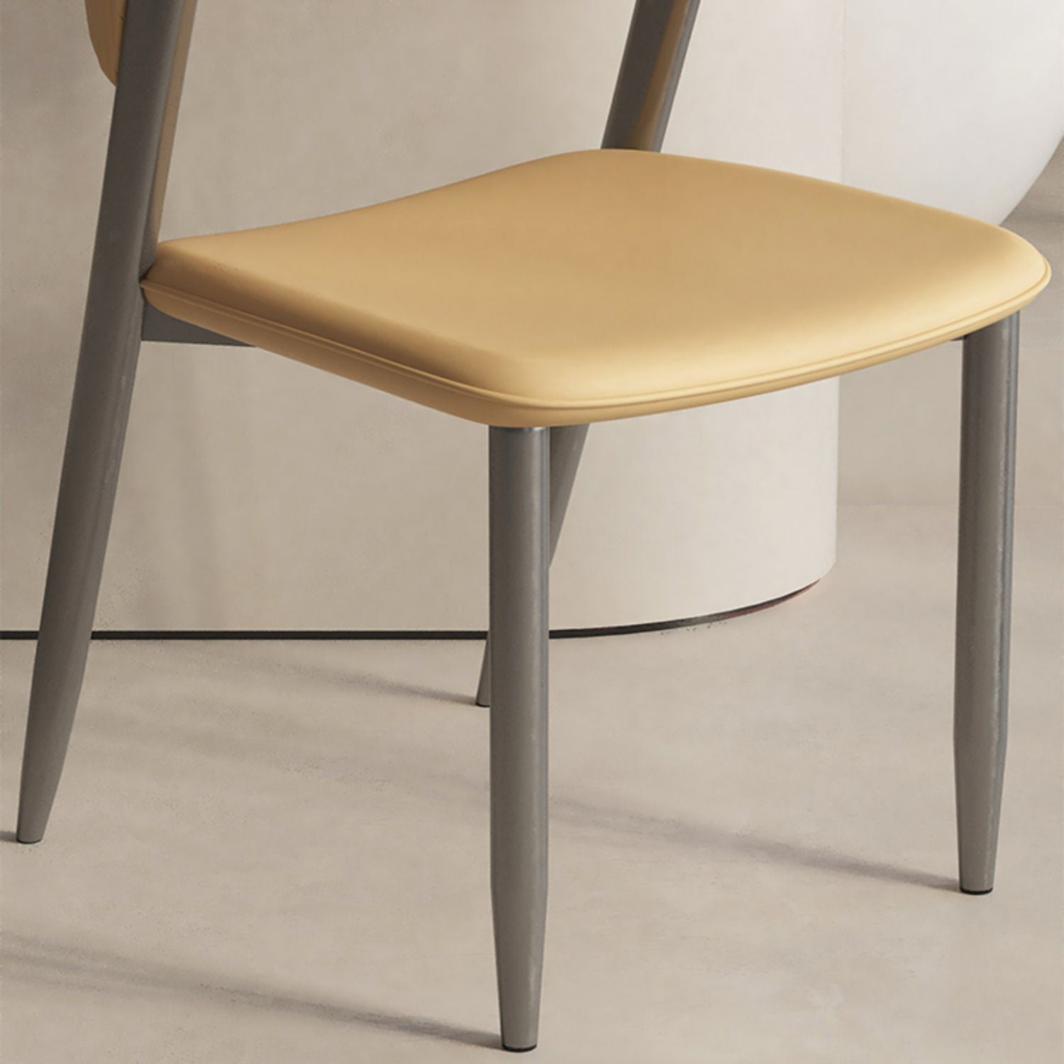 Faux Leather  Dining Chairs Designer style Open Back Armless Chair