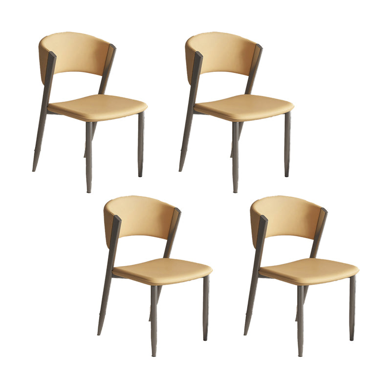 Faux Leather  Dining Chairs Designer style Open Back Armless Chair